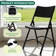 thumbnail image 2 of HaiNova 4 Pack Black Blow-Molded Folding Chairs, Portable Chair for Adults, 600lbs Capacity Metal Frame, Comfortable Seat for Party, Banquet, 2 of 8