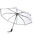 thumbnail image 1 of Transparent rain Umbrella, Foldable Three Times Travel Umbrella Sun Foldable rain rain Ladies Sun Protection Reliable Ladies Protection(Black), 1 of 5