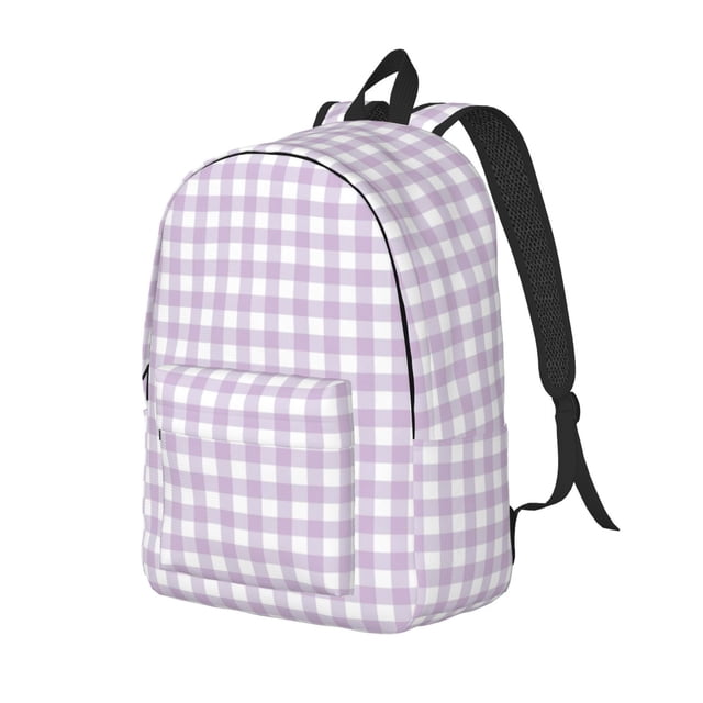 Fotbe Purple Checkboard Mochila de Lona con Estampado, Mochila Duradera, Mochila Versátil de Alta Calidad, Mochila Compacta Vintage-Small