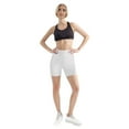 thumbnail image 4 of Arnsht Biker Shorts Women with Pockets High Waisted Stretch Underpants Workout Spandex Tummy Control Gym Running Yoga Shorts White XL, 4 of 9