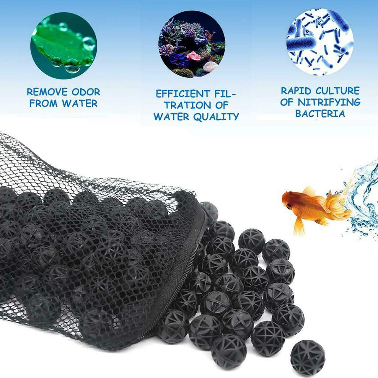 Aquarium Filter Balls Fish Tanks Biological Filter Media Balls Reusable Bio Filtration Media Ball for Aquarium Fish Tanks Pond