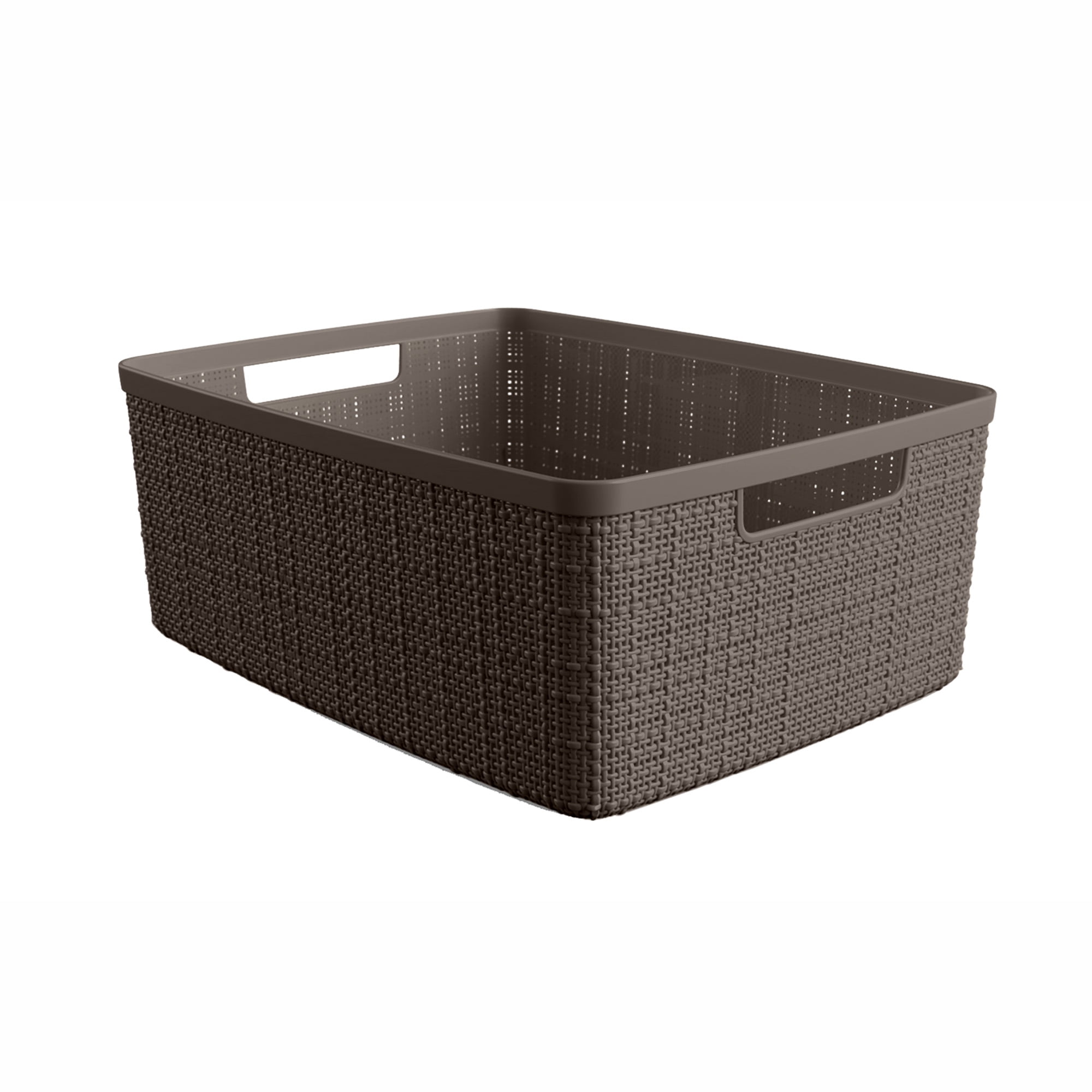 Buy Curver Jute Basket Medium, Resin Plastic Storage Bin, Warm Grey, 4