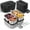 Pure Black, variant on Heated Lunch Box,120W Electric Lunch Box for Adults with 1.5L 304 Stainless Steel Container, 12V/24V/110V Lonchera Eléctrica Portátil for Travel,Work,Car,Truck (Pure Black, 1.5L x 3)