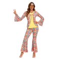 thumbnail image 2 of FYEGRE 70s Hippie Disco Couple Set Retro Bohemian Party Outfits for Men and Women Yellow M, 2 of 9