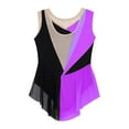 thumbnail image 6 of Kaerm Kids Girls Sparkly Sleeveless Mesh Splice Gymnastics Leotard Figure Skating Jumpsuit Biketard Unitard Purple 10, 6 of 7