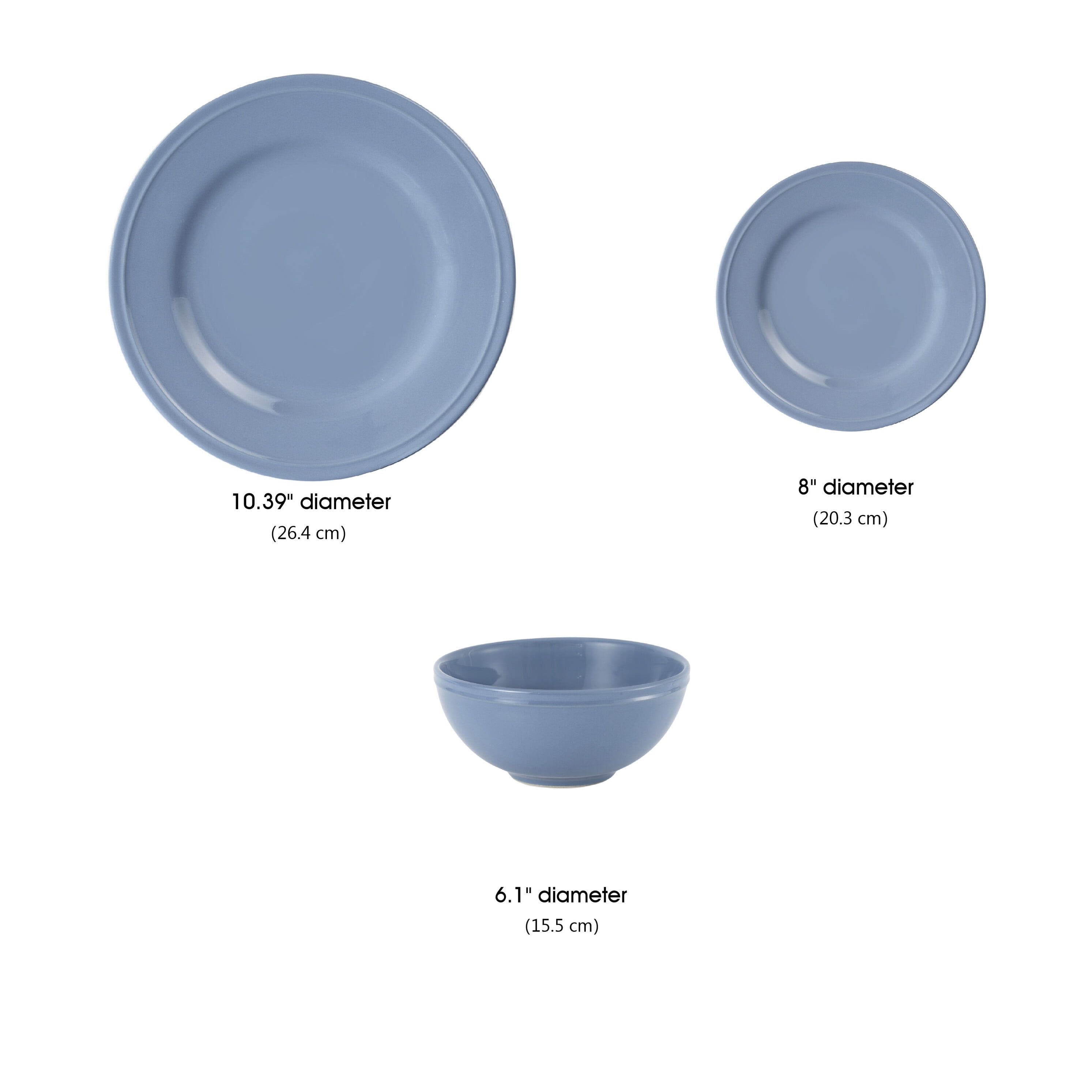 Mainstays Darby 12-Piece Stoneware Dinnerware Set Blue