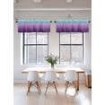 thumbnail image 3 of Teal Purple Ombre Kitchen Curtain Valances for Windows Farmhouse Short Curtains, Modern Geometric Striped Abstract Art Rod Pocket Valance Curtain for Bedroom Cafe Living Room 56"x16", 3 of 8