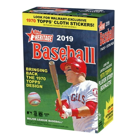 Topps Heritage 2019 MLB Baseball Value Box- LIMITED WALMART EXCLUSIVE- 1970's Design | Autographs, Relics, Rookies & New Age