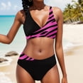 thumbnail image 2 of PEASKJP Women's Bikini Swimsuit 2 Piece Plus Size High Wasit Slim Fit Bathing Suit Hot Pink L, 2 of 5