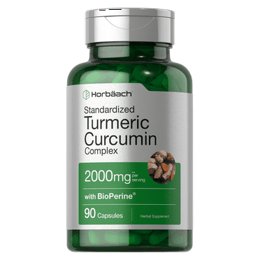 Turmeric Curcumin with Bioperine 2000 mg | 90 Capsules for Men and Women | by Horbaach