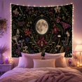 thumbnail image 2 of Moon and Moth in Mystical Night with Vibrant Orchids Ethereal Boho Style for Boho Decor Lovers Mystical Wall Art Halloween Gift Tapestry Wall Hanging for Bedroom, Living Room and Dorm, 2 of 7
