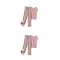 thumbnail image 3 of Qarigey Conjunto de pijama de seda helada para mujer, camiseta y cómoda con cuello en V, pantalones holgados con cintura elástica, ropa de Type1 NO1, 3 of 6