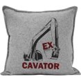 thumbnail image 1 of Ivory Park Excavator Felt Grey Decorative Throw Cushion, 1 of 4