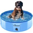 thumbnail image 1 of IGUOHAO Foldable Dog Pool, 39.5"x 12" Dog Pools for Large Dogs Portable PVC Pet Swimming Pool, Slip-Resistant Material Kiddie Pool for Dogs Cats and Kids, Collapsible Pet Bathing Tub, 1 of 7