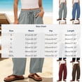 thumbnail image 4 of Women's Casual Loose 100% Cotton Stripe Mid Elastic Waist Wide Leg Pants with Pockets, Flowy Soft Comfortable Trousers for Work, Lounge, Summer, Business Casual | VerBelle,Army Green L, 4 of 8