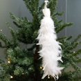 thumbnail image 3 of JETSHARK nuevos colgantes de Navidad simulan decoraciones para árboles de Navidad de pavo real blanco artesanías de plumas naturales, 3 of 3