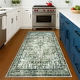 thumbnail image 5 of Brisasol Washable Rug for Entryway 3x5 Green Area Rug with Rubber Backing Vintage Floor Carpet for Bedroom Living Room Kitchen, 5 of 7