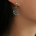 thumbnail image 2 of EOEMY Moon Star 925 Silver Drop Earrings Creative Cubic Zirconia Women Jewelry A Pair-Moon&Amp;Sun, 2 of 6