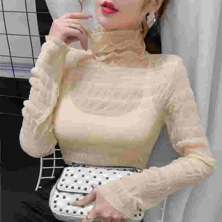 Sexy Lace Perspective Long Sleeve Blouse Sexy Lace Perspective Long Sleeve Blouse