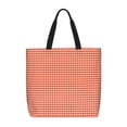 thumbnail image 1 of Easygdp Orange Gingham Bolsa Tote para Mujer, Bolso de Hombro para Trabajo, Playa, Viajes, Compras y Supermercado, 1 of 7