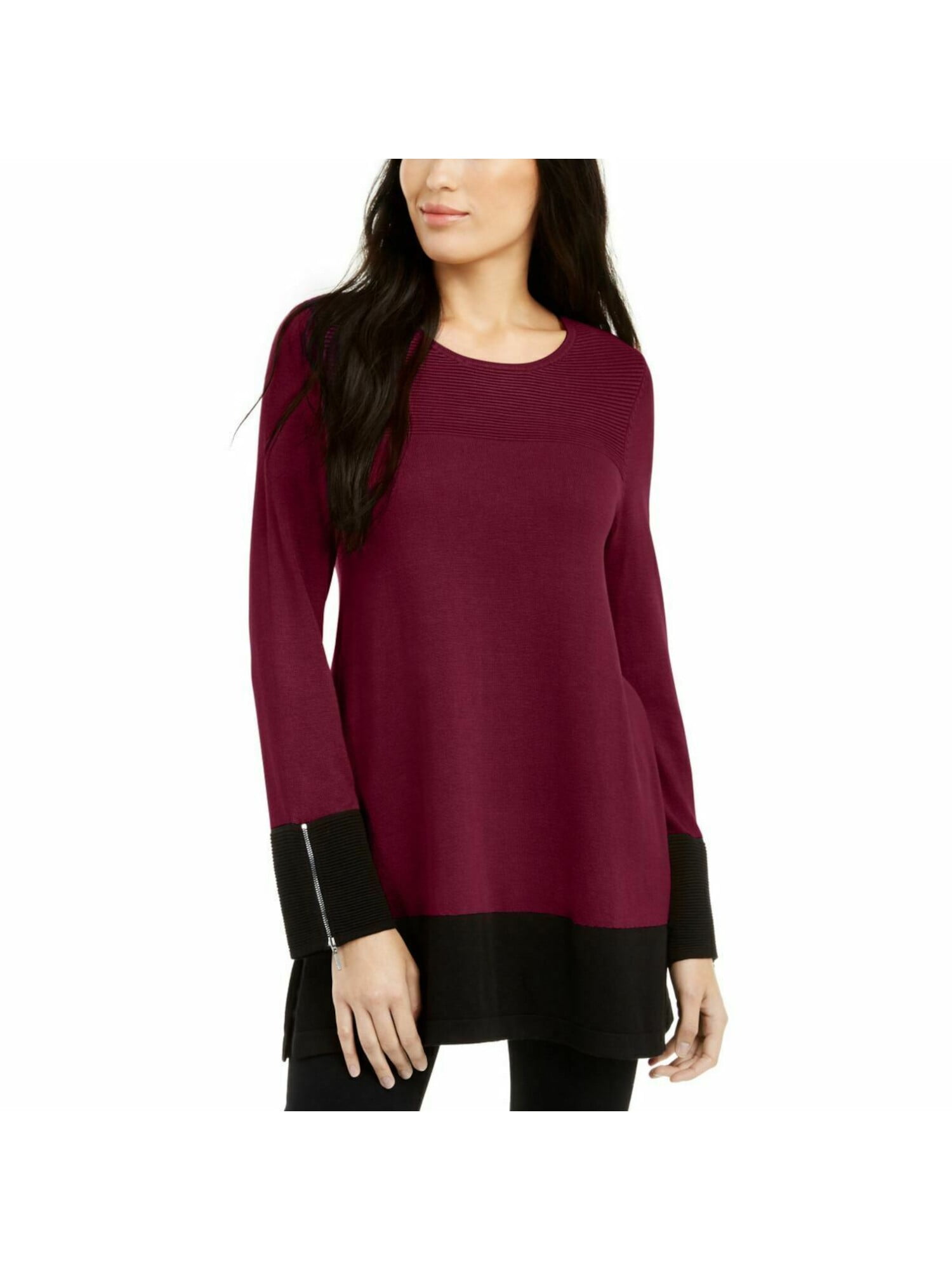 burgundy tunic sweater