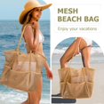 thumbnail image 3 of Bolso de playa de malla Iioscre para mujer, grande e informal, hobo, 3 of 7