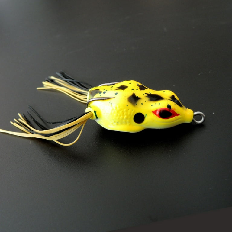 Opolski 5Pcs/Set Frog Fishing Lure Baits 3D Topwater Frog Fishing Lures  Artificial Soft Bait Fishing Crankbait Hooks Bass Bait Tackle Tool for Bass