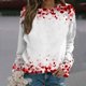 thumbnail image 3 of Gibobby Tops Mujeres Casual Sudadera con capucha sin capucha con estampado del día San Valentín informal con cuello redondo para mujer (Plateado, L), 3 of 4