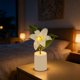 thumbnail image 5 of Lámpara de noche en maceta de flores Lámpara mini de escritorio alimentada por pilas, lámpara de noche de plástico rosa blanco rosa rosa cuna 30 cm, regalo romántico de decoración para mujeres, 5 of 6