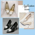 thumbnail image 6 of 2pcs Alloy Rhinestone Shoe Decorations Detachable Shoe Buckle Clips with Iron Findings Flower Platinum 45x18mm, 6 of 6