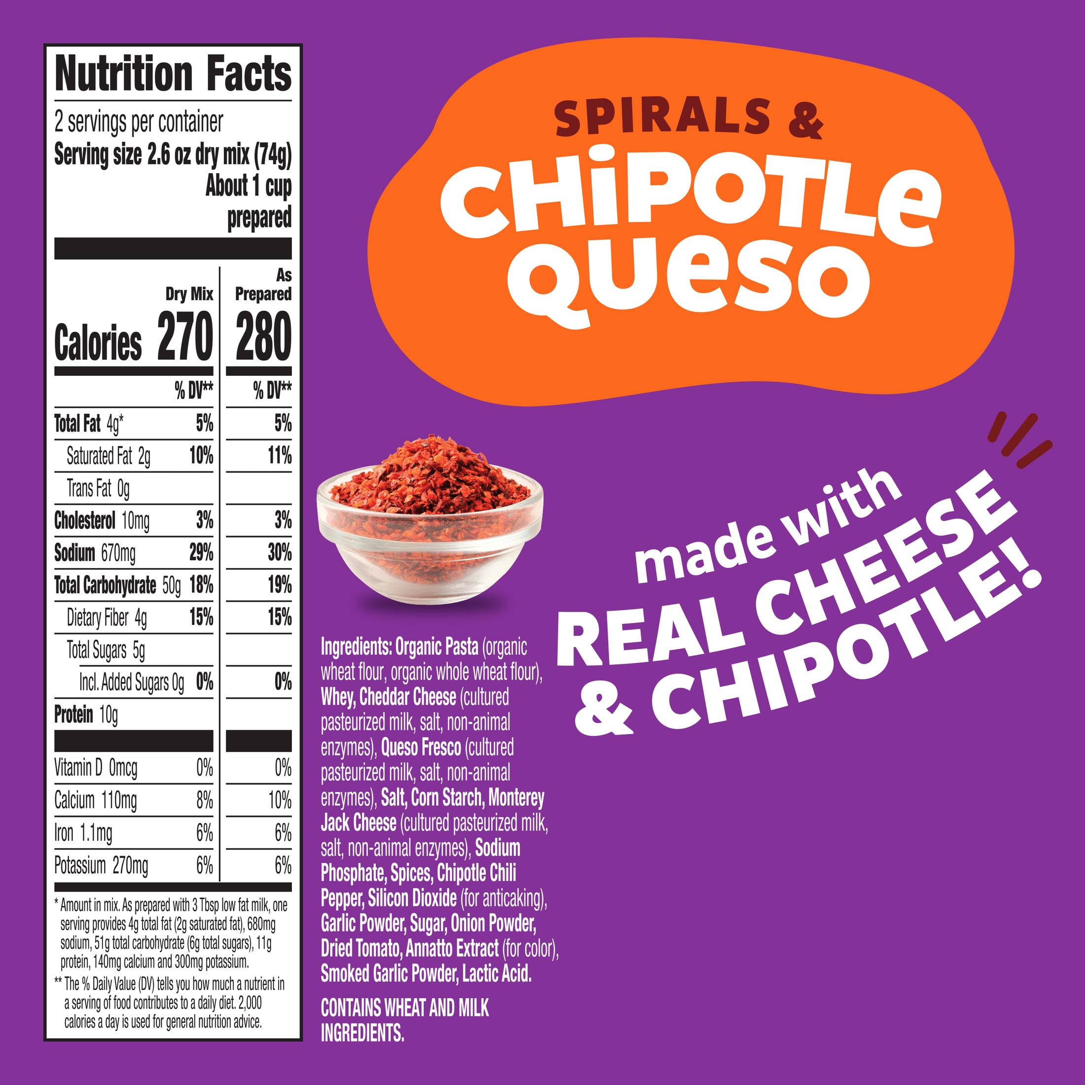 (7 pack) Annie's Spirals and Chipotle Queso, Made with Real Cheese and Organic Pasta, 5.25 oz