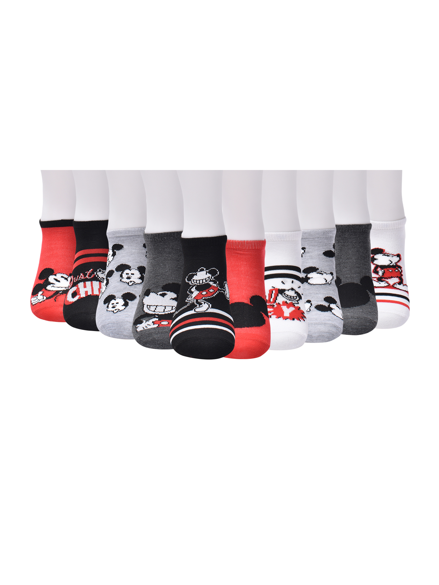Disney Mickey Mouse Womens Graphic Super No Show Socks, 10-Pack, Sizes 4-10 - image 4 of 5
