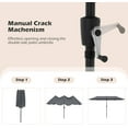 thumbnail image 4 of ZYPPPA  13 FT Double-sided Patio Umbrella, Outdoor Large Twin Size Umbrella w/Crank Handle & 12 Heavy-Duty Ribs, Oversized Rectangle Market Umbrella for Garden Deck Poolside, 4 of 18