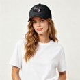 thumbnail image 2 of XIAOCHA Women's Printed Support Squad Baseball Cap Adjustable Charity Trucker Hat Gathering Dad Hat,Black, 2 of 4