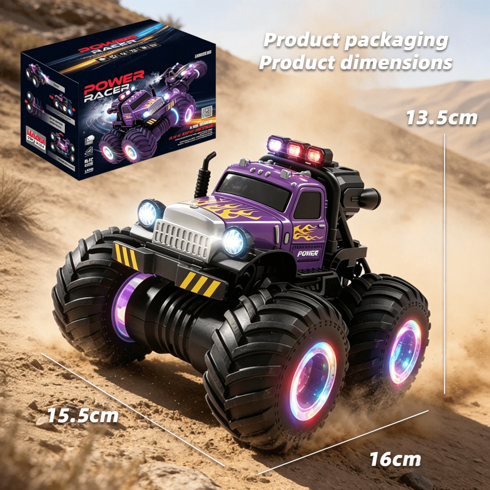 HNH 1:18 RC Monster Trucks for Boys, Off Road Remote Control Car, RC Crawler Toy for Kids 4-12 Years-Purple