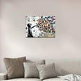 thumbnail image 2 of AatoeaX Colorful Butterfly Graffiti Canvas Wall Art Artwork Girl and Butterflies Graffiti Poster Prints Street Art Banksy Wall Decor for Living Room Bedroom Decor Ready to Hang, 2 of 4