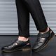 thumbnail image 3 of Sandalias clásicas de cuero genuino para hombre, zapatos casuales ahuecados, cómodos y sólidos para exteriores, zapatos para hombre (27 cm), 3 of 4