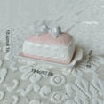 thumbnail image 2 of Butter Box Square Pink Ceramic with Lid for Restaurant, Hotel, Kitchen Utensils, 2 of 7