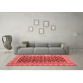 thumbnail image 3 of Ahgly Company Indoor Round Abstract Red Modern Area Rugs, 7' Round, 3 of 4