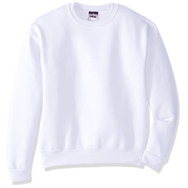 Jerzees Youth Fleece Crew Sweatshirt, White, Medium
