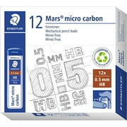 STAEDTLER Micro Mars Carbon Mechanical Pencil Lead, 0.5mm, HB, 60mm x 12 (250 05 HB)