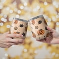 thumbnail image 2 of 12oz Stemless Wine Tumblers Halloween Cat and Pumpkin Pattern Vacuum Insulated Stainless Steel Travel Tumbler Cups Mug with Lid and Straw for Champaign,Cocktail,Beer with Cleaning Brush, 2 of 5