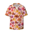 thumbnail image 2 of Lafuoo Happy Thanksgiving Turkey Pattern Men's Cuban Collar Short Sleeve Shirt, Button-Down Resort Beach Pocket Shirt-Medium, 2 of 7
