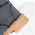 thumbnail image 6 of WAVSUF Girls Combat Boots Faux Leather Soft Sole Wide Width Fall Winter Chunky Boots Brown 10.5 Little Kid, 6 of 10