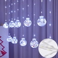 thumbnail image 1 of Cortina de luces con forma de bola de los deseos de Papá Noel, muñeco de nieve de Navidad, bola circular, alambre de cobre, alambre de cuero, decoración, luz intermitente, 1 of 5