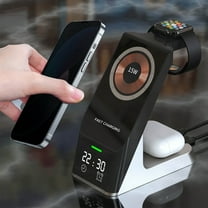 AZXY Wireless Charger,Charging Stations,Wireless Charging Station,Charging Stations for Multiple Devices at Once,Desktop Magnetic Fast 3 in 1 Charger Compatible for Watch Phone Apple Android