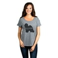 thumbnail image 2 of Thread Tank Old English Sheepdog Dog Silhouette Women's Relaxed Slouchy Dolman T-Shirt Tee Heather Grey Small, 2 of 4