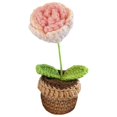 thumbnail image 4 of Mini maceta de flores de ganchillo hecha a mano para decoración de interiores de oficina. Rosa Degradada Rosa, 4 of 9