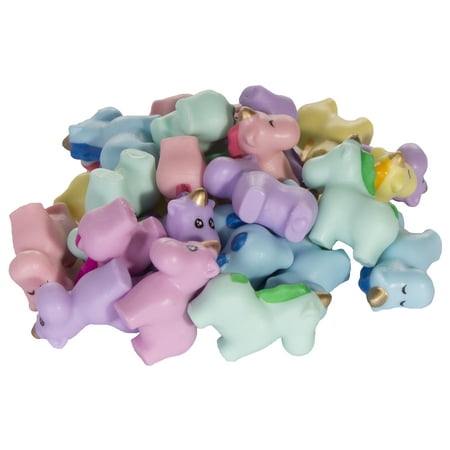 Basket Stuffers/ Party Favors- 25 Pack Of Tiny 1 Inch Rubber Squishy Unicorns