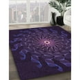 thumbnail image 3 of Ahgly Company Tapis Rond Lavable en Machine Intérieur Transitionnel Violet Profond, 6 Pieds Rond, 3 of 7